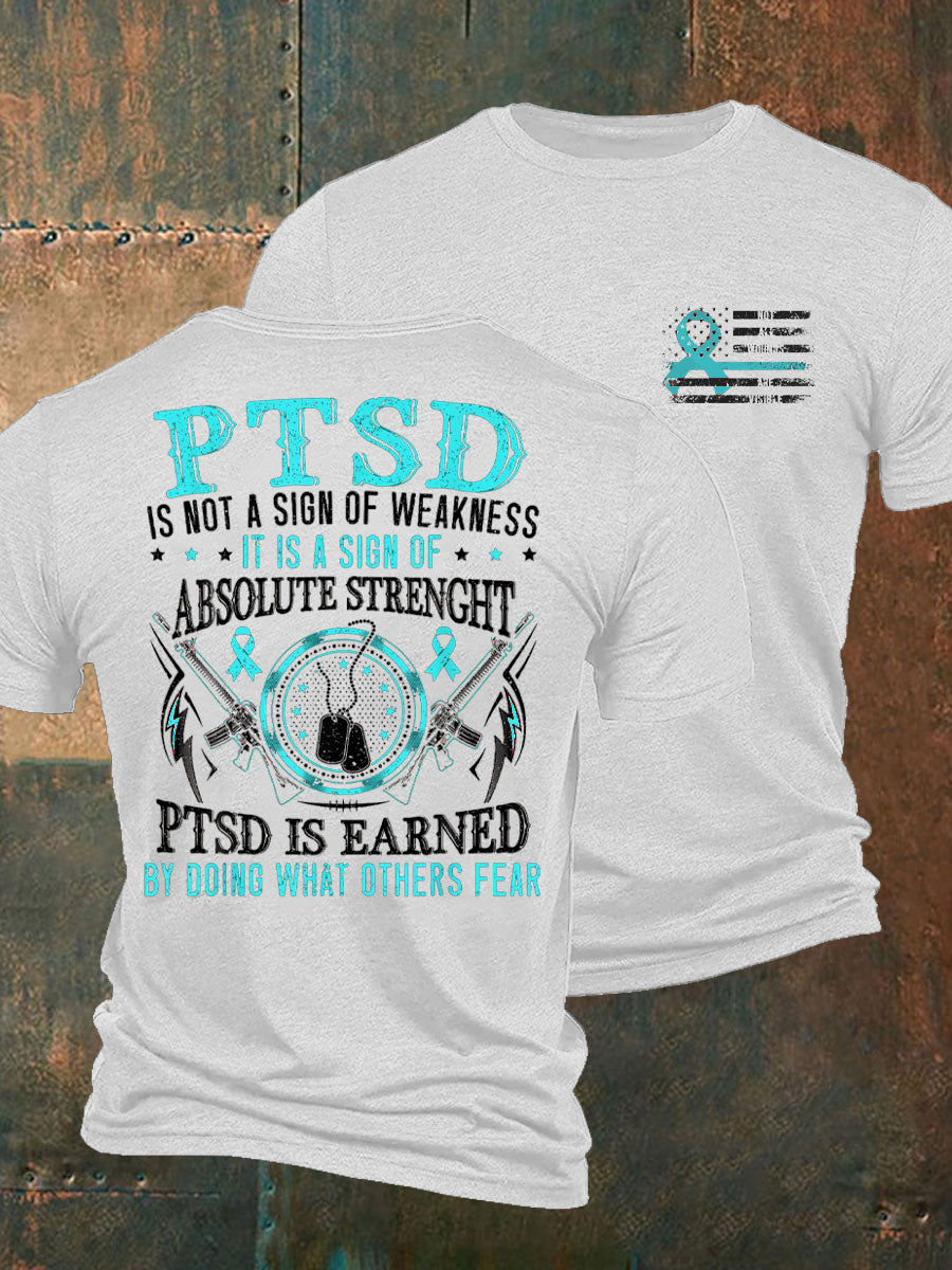 Men's Veteran PTSD Awareness Printed T-shirt