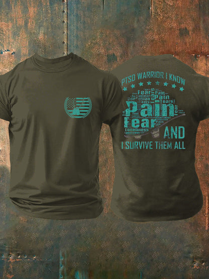 Men's Veteran PTSD Awareness Printed T-shirt