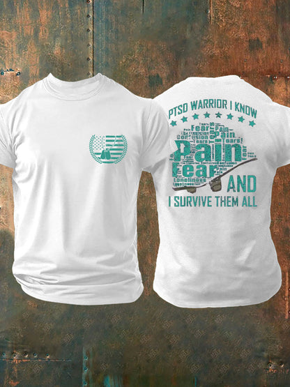 Men's Veteran PTSD Awareness Printed T-shirt