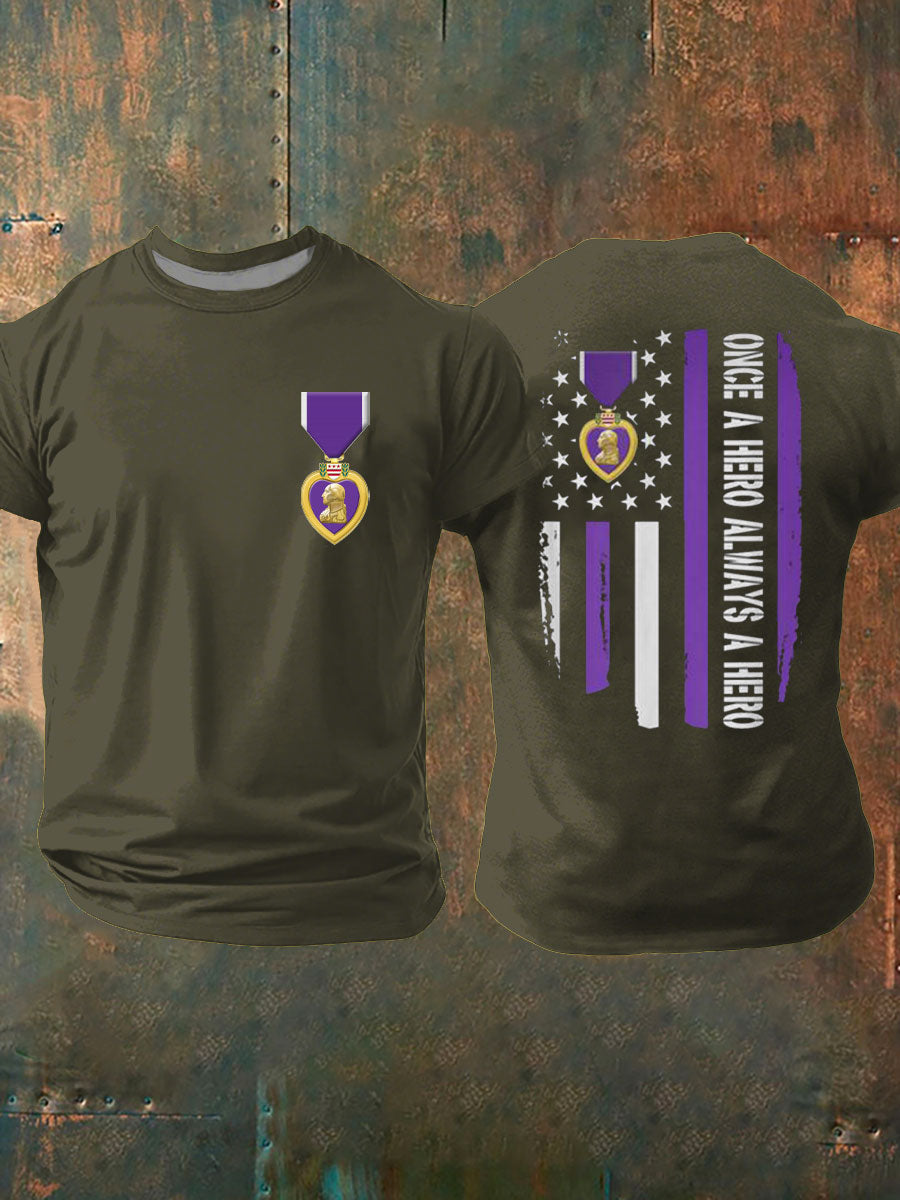Men's Purple Heart Veteran Print T-shirt