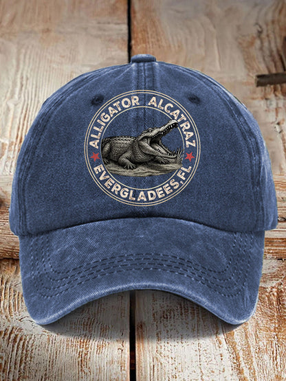 Unisex Retro Alligator Alcatraz Funny Florida Everglades Dark Humor Hat