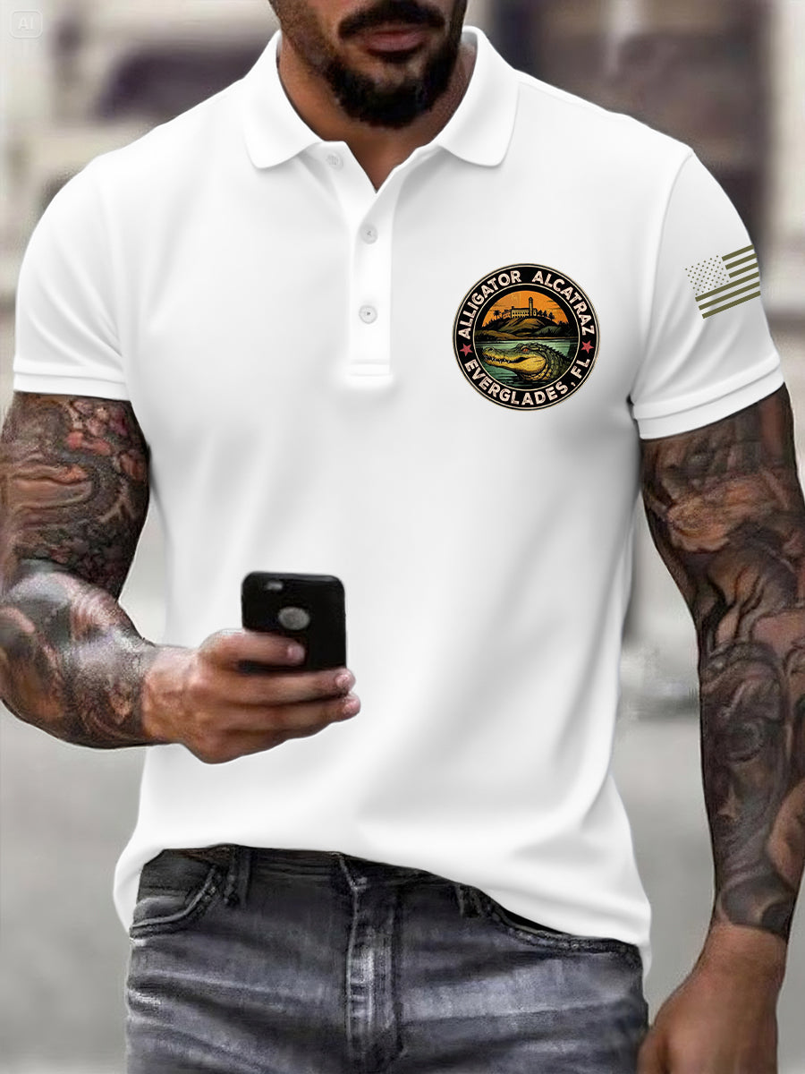 Men's Retro Alligator Alcatraz Funny Florida Everglades Dark Humor Top
