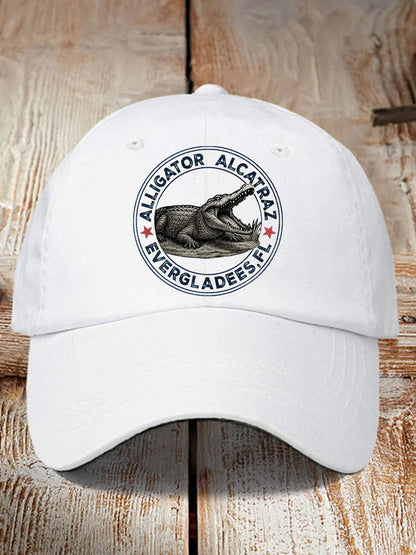 Unisex Retro Alligator Alcatraz Funny Florida Everglades Dark Humor Hat