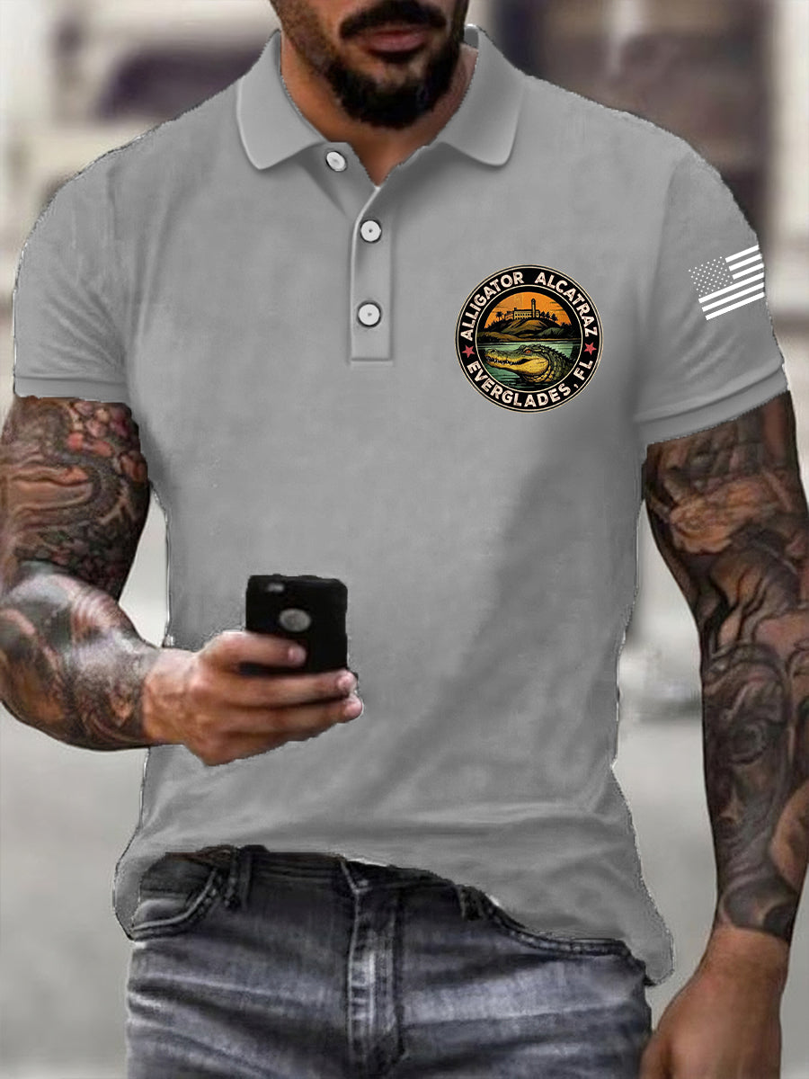 Men's Retro Alligator Alcatraz Funny Florida Everglades Dark Humor Top