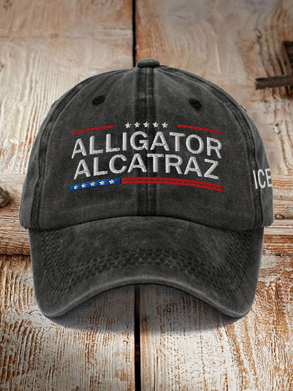 Unisex Retro Alligator Alcatraz Funny Florida Everglades Dark Humor Hat