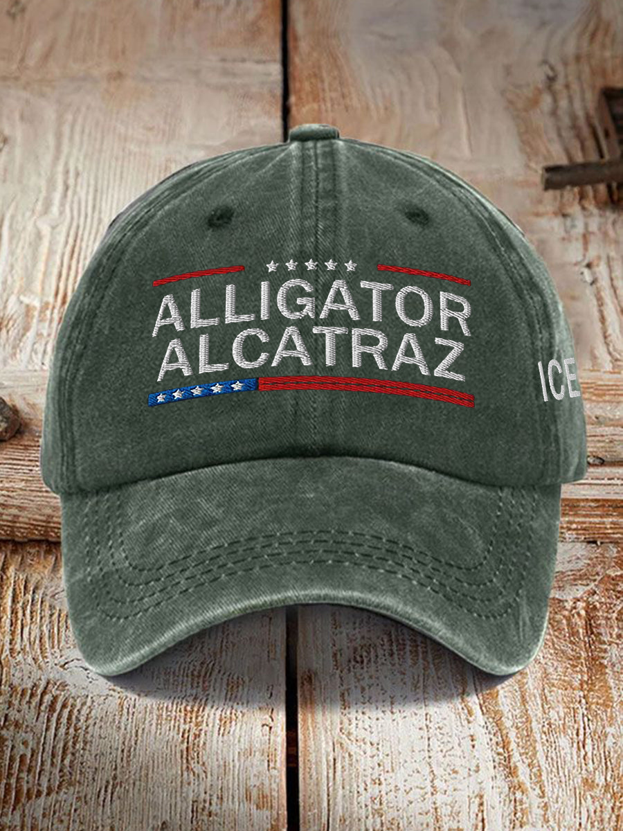Unisex Retro Alligator Alcatraz Funny Florida Everglades Dark Humor Hat