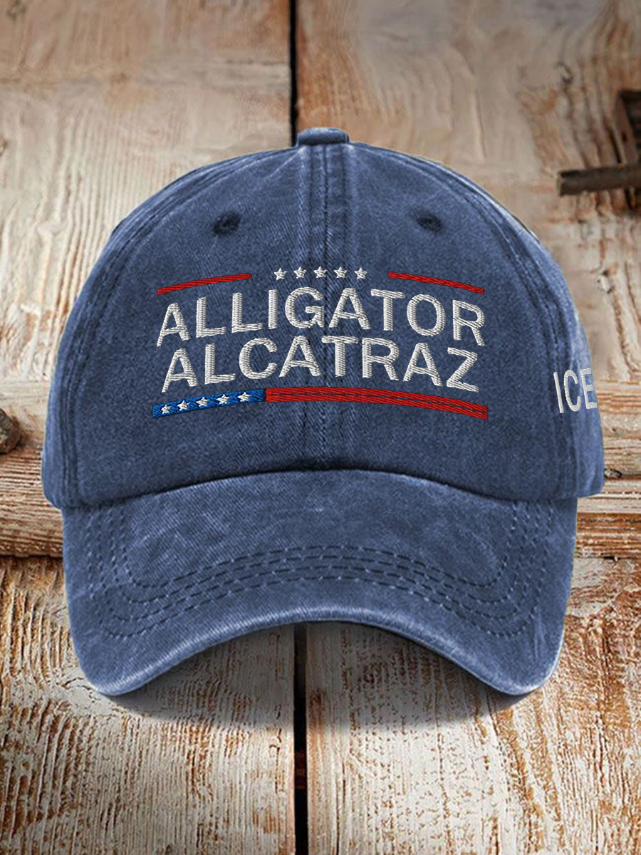 Unisex Retro Alligator Alcatraz Funny Florida Everglades Dark Humor Hat