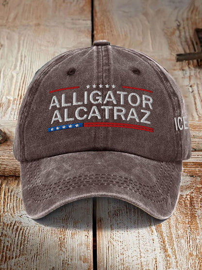 Unisex Retro Alligator Alcatraz Funny Florida Everglades Dark Humor Hat