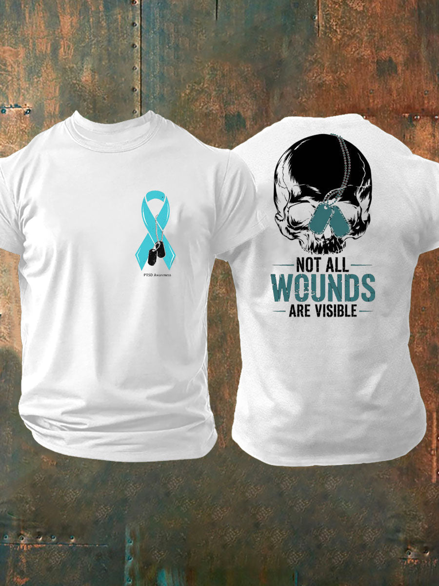 Men's PTSD Awareness Veteran Printed T-shirt