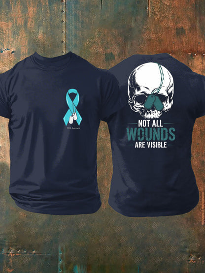 Men's PTSD Awareness Veteran Printed T-shirt
