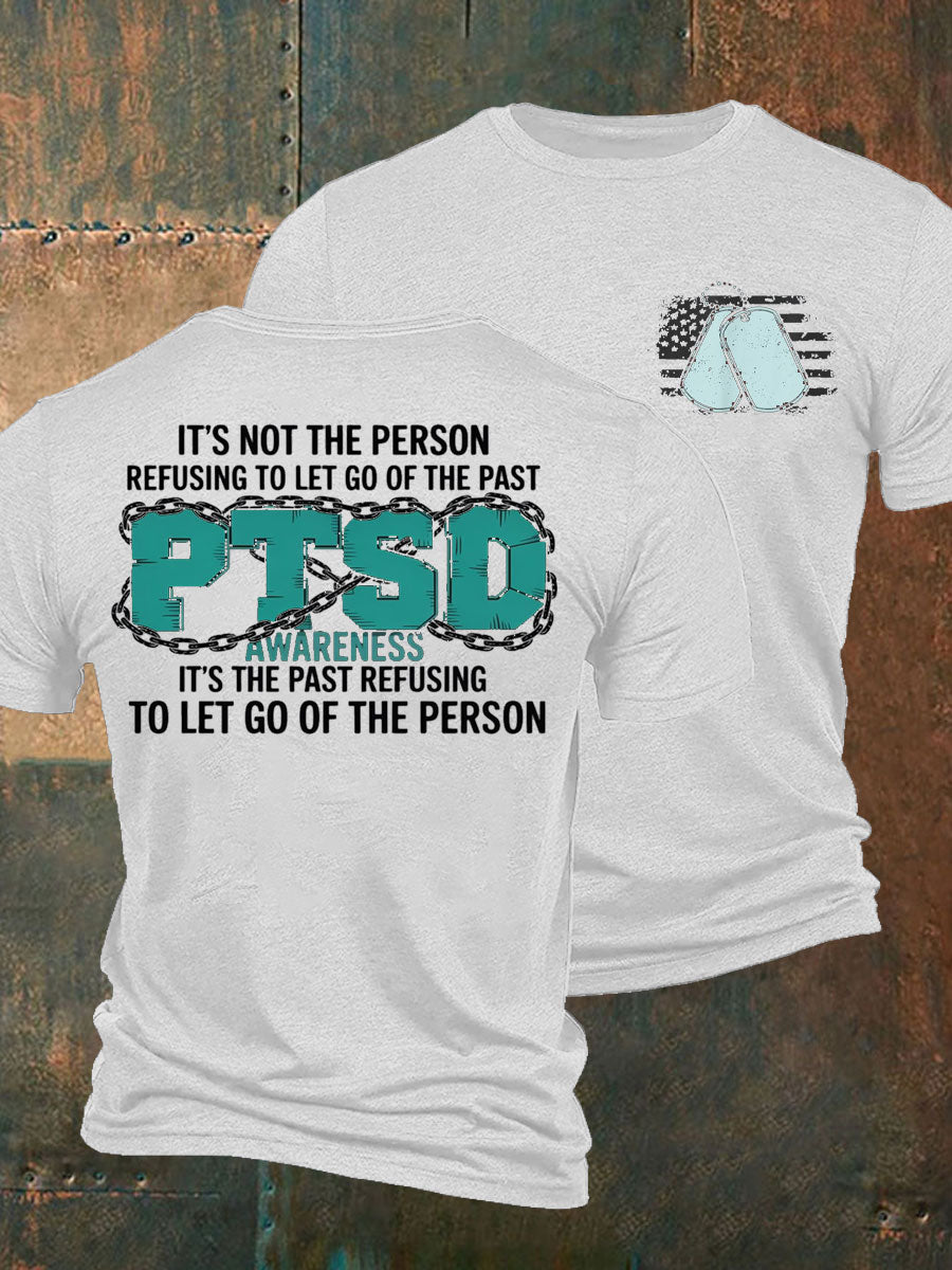 Men's PTSD Awareness Veteran Printed T-shirt