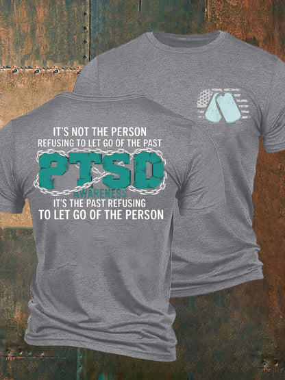 Men's PTSD Awareness Veteran Printed T-shirt