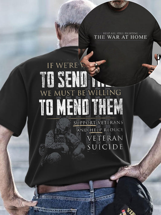 Men's Veteran Suicide Printed T-shirt