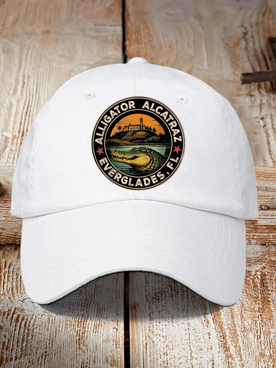 Unisex Retro Funny Alligator Alcatraz Gator Enforcement Dark Humor Hat