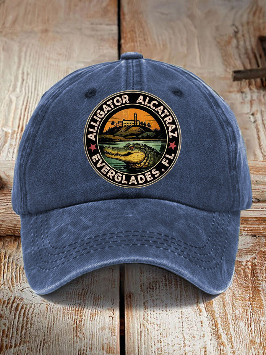 Unisex Retro Funny Alligator Alcatraz Gator Enforcement Dark Humor Hat