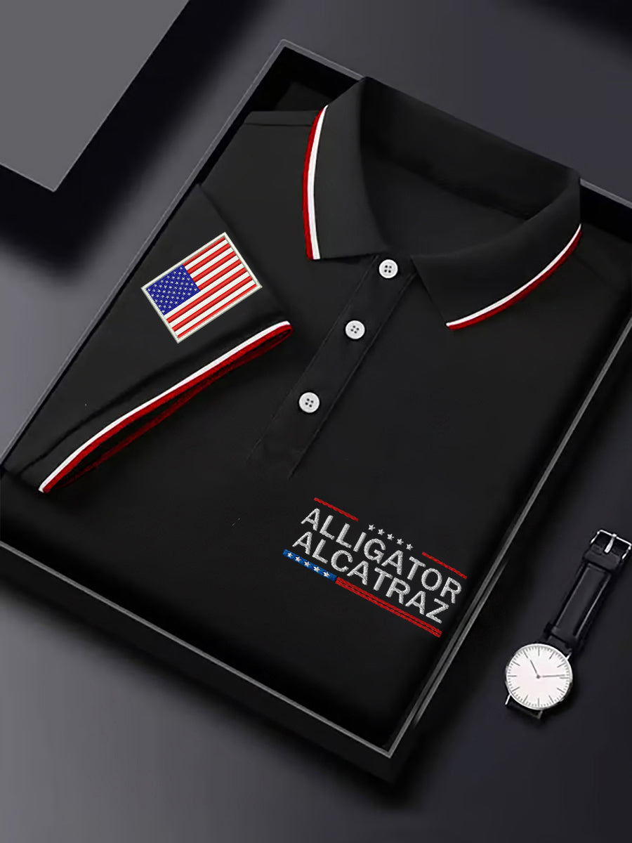 Men's Retro Alligator Alcatraz Funny Florida Everglades Dark Humor Short Sleeve Tee