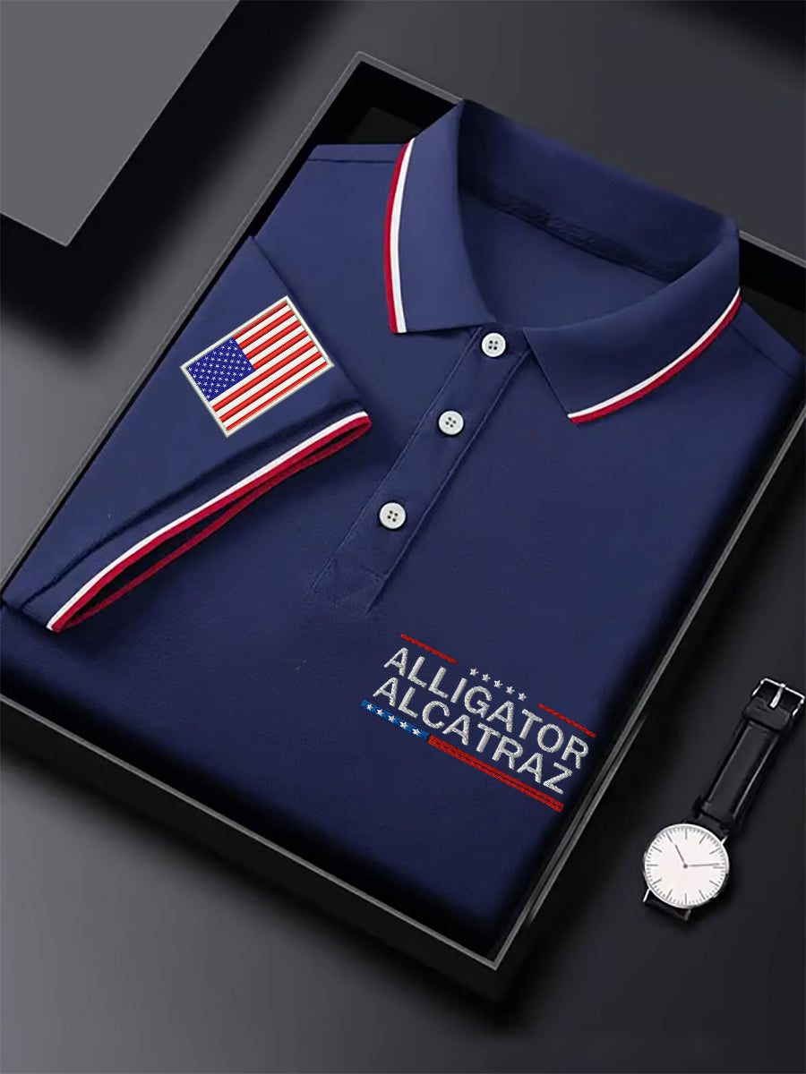 Men's Retro Alligator Alcatraz Funny Florida Everglades Dark Humor Short Sleeve Tee