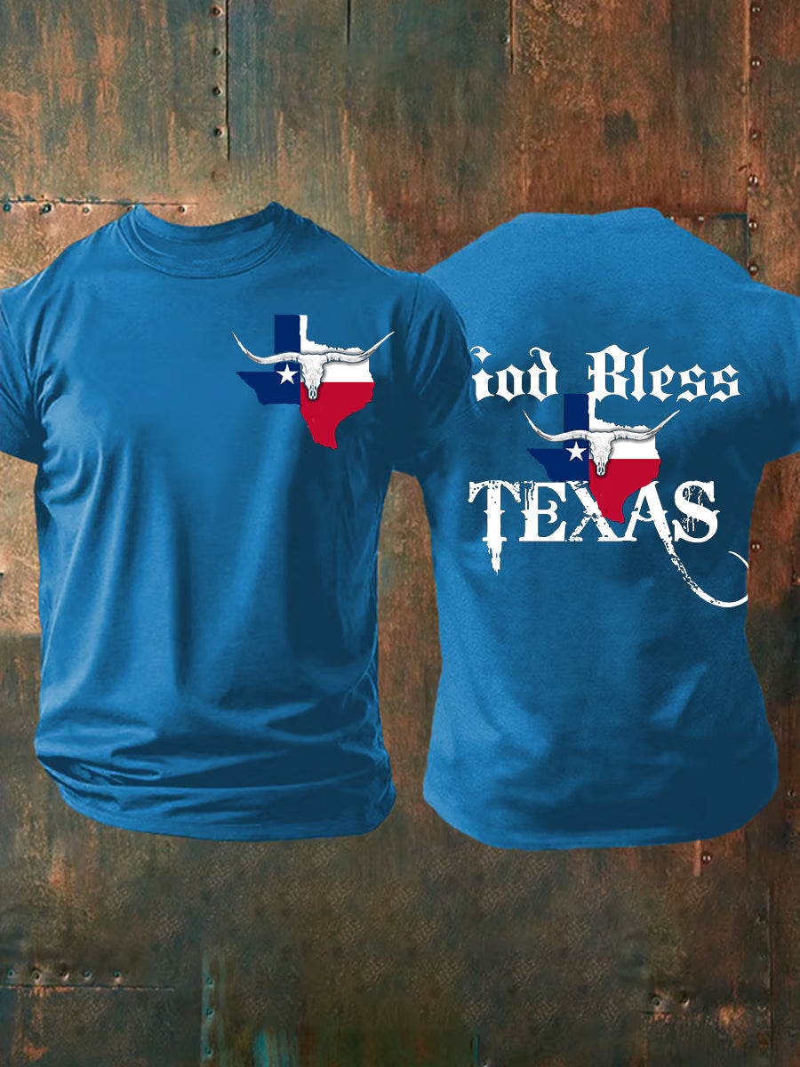 Men's God Bless Texas Short-sleeved T-shirt