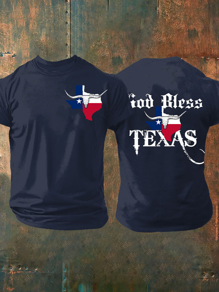 Men's God Bless Texas Short-sleeved T-shirt