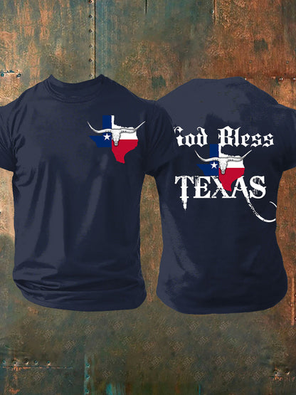 Men's God Bless Texas Short-sleeved T-shirt