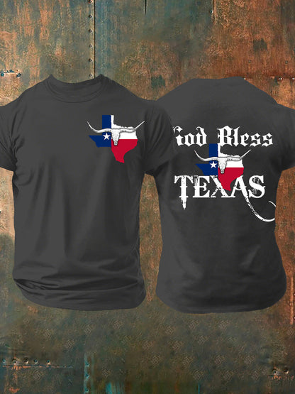 Men's God Bless Texas Short-sleeved T-shirt