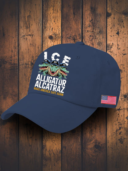 Unisex Retro Alligator Alcatraz Funny Florida Everglades Dark Humor Hat