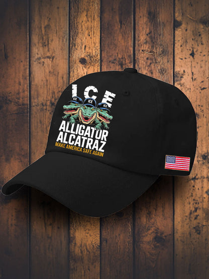 Unisex Retro Alligator Alcatraz Funny Florida Everglades Dark Humor Hat
