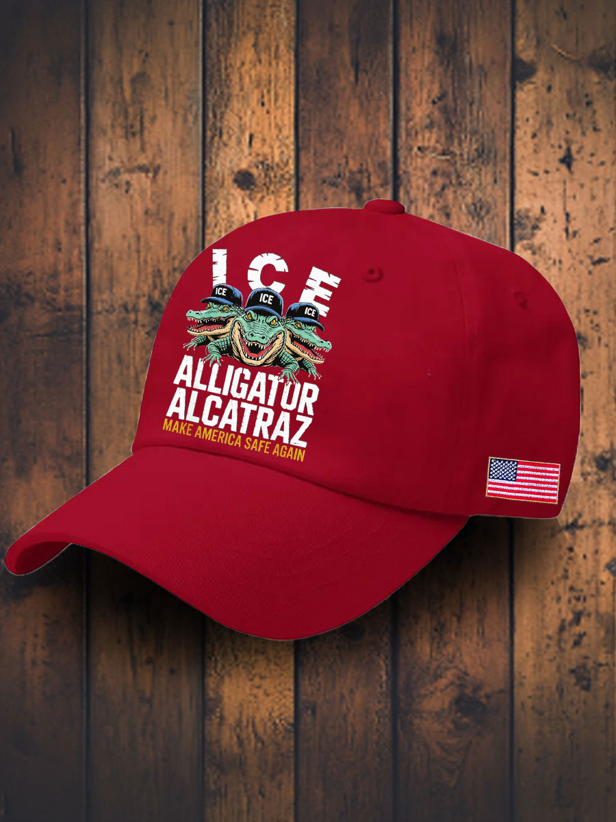 Unisex Retro Alligator Alcatraz Funny Florida Everglades Dark Humor Hat