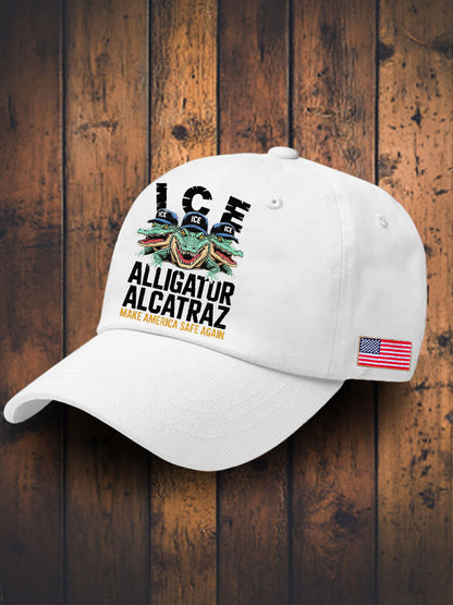Unisex Retro Alligator Alcatraz Funny Florida Everglades Dark Humor Hat