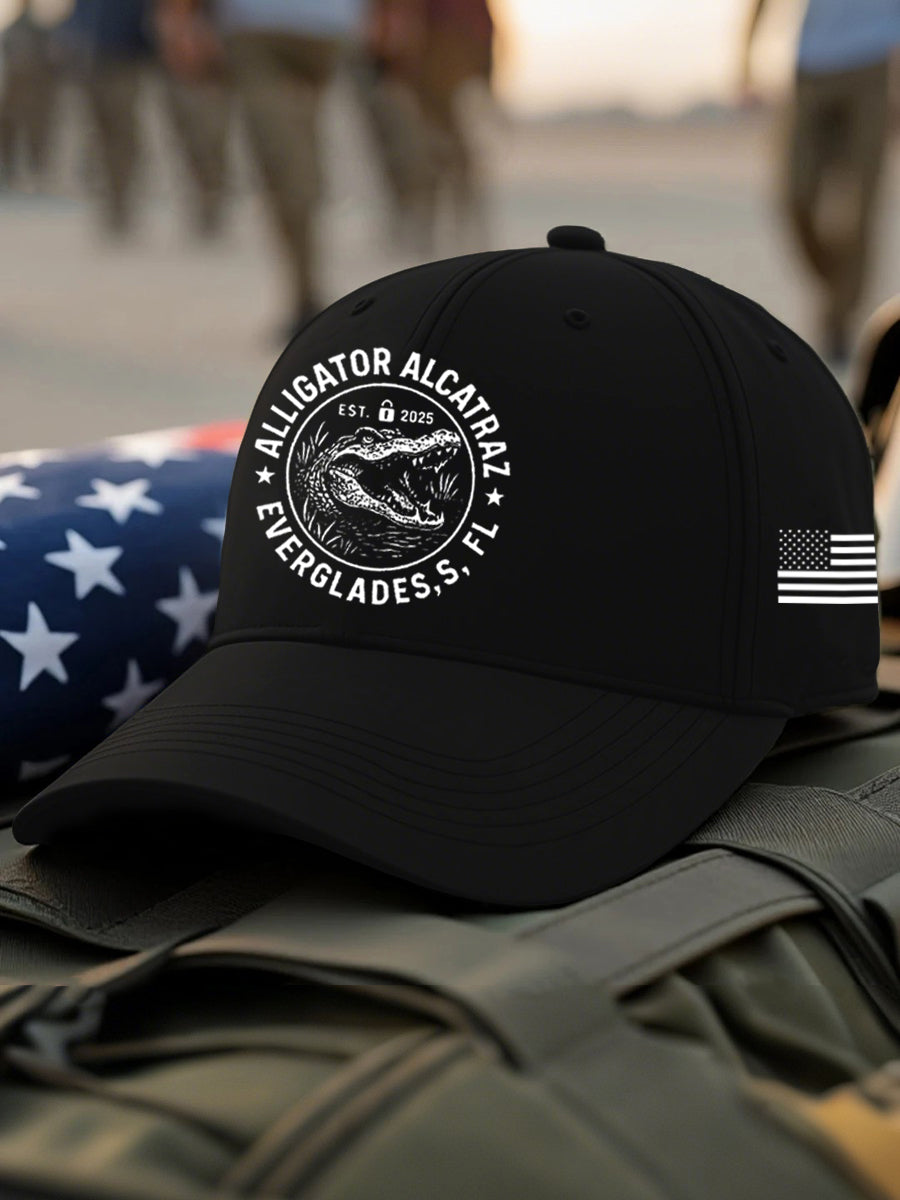 Unisex Retro Alligator Alcatraz Funny Florida Everglades Dark Humor Hat