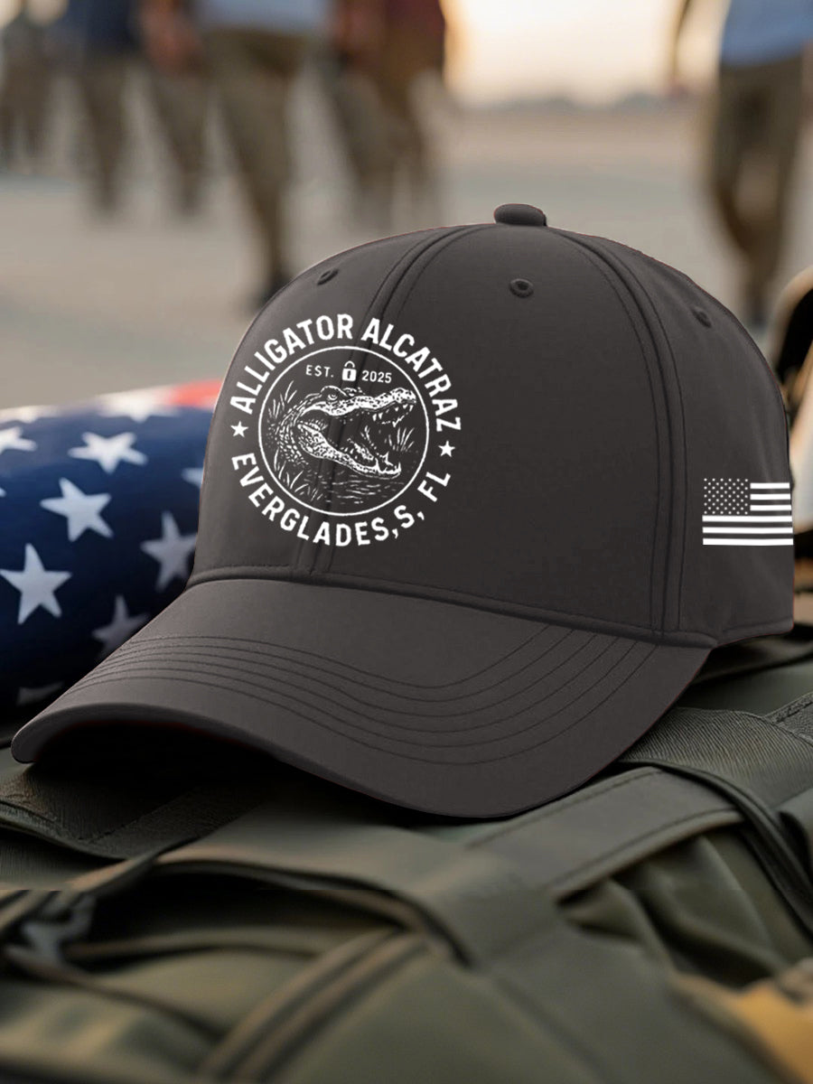 Unisex Retro Alligator Alcatraz Funny Florida Everglades Dark Humor Hat