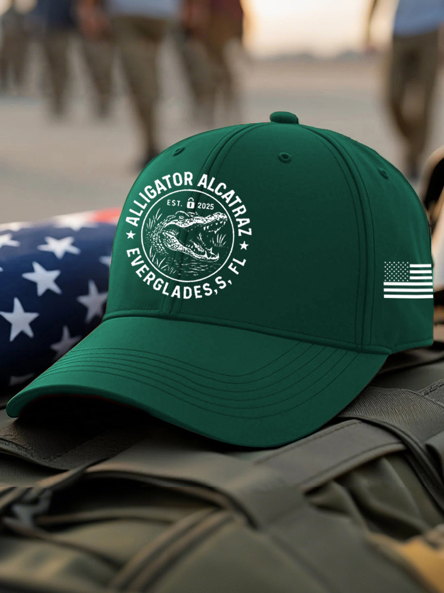 Unisex Retro Alligator Alcatraz Funny Florida Everglades Dark Humor Hat