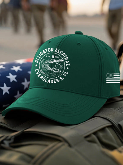 Unisex Retro Alligator Alcatraz Funny Florida Everglades Dark Humor Hat