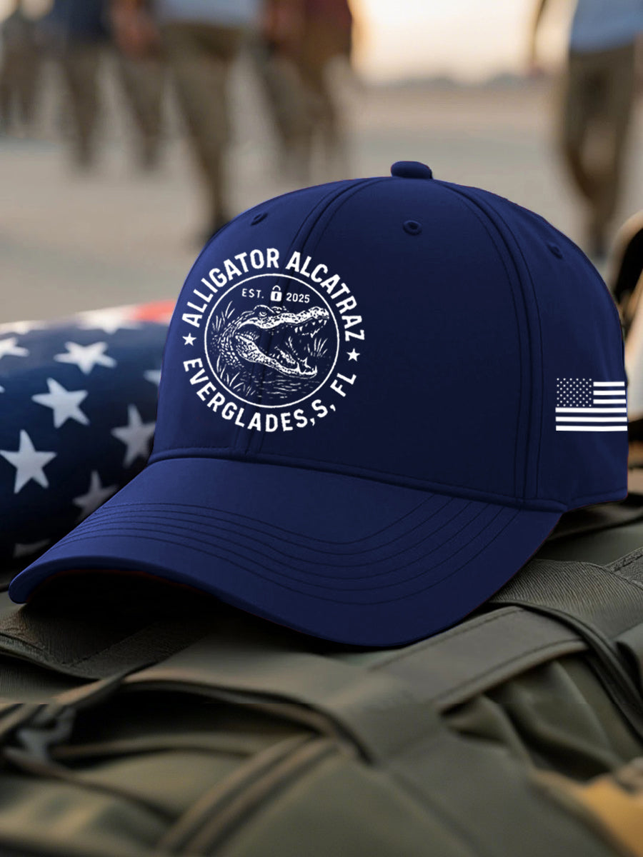 Unisex Retro Alligator Alcatraz Funny Florida Everglades Dark Humor Hat