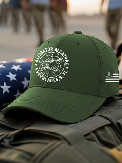 Unisex Retro Alligator Alcatraz Funny Florida Everglades Dark Humor Hat