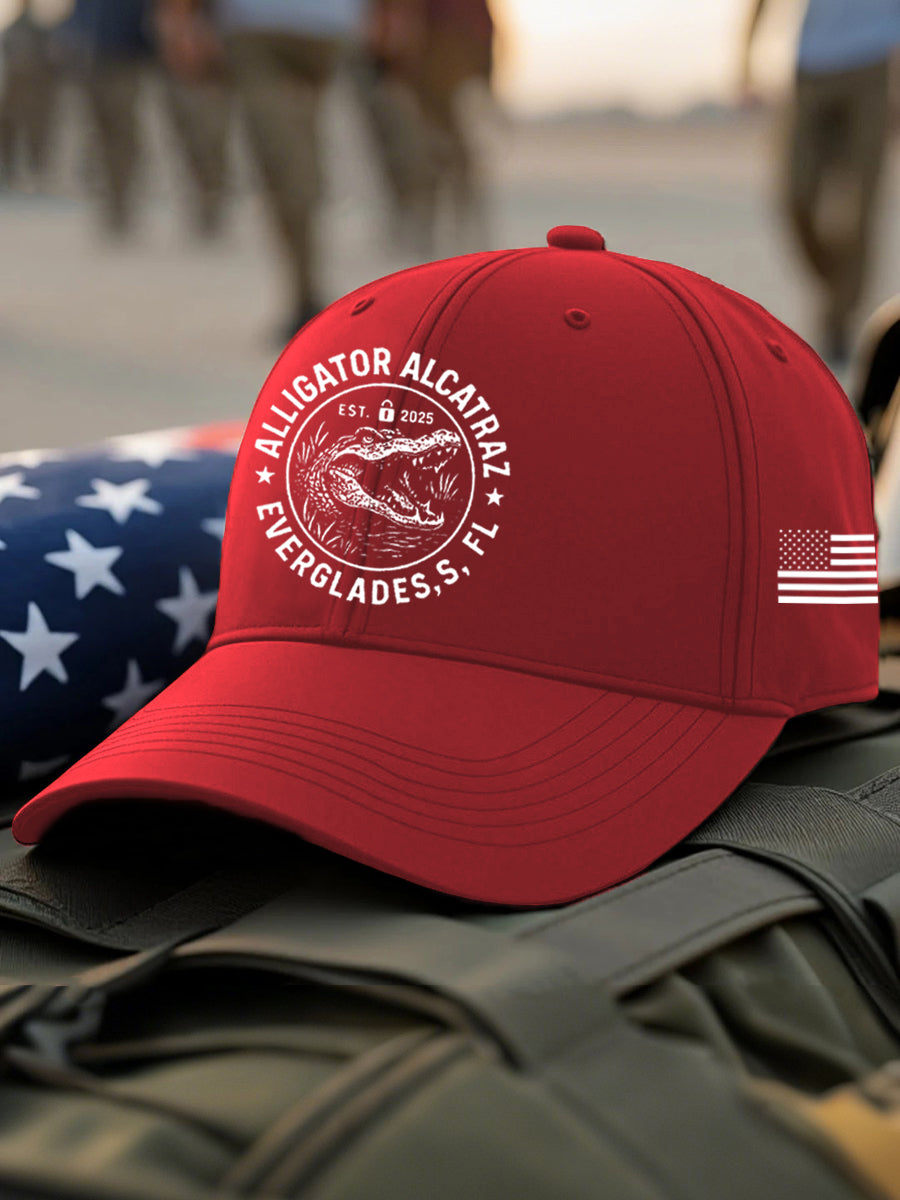 Unisex Retro Alligator Alcatraz Funny Florida Everglades Dark Humor Hat