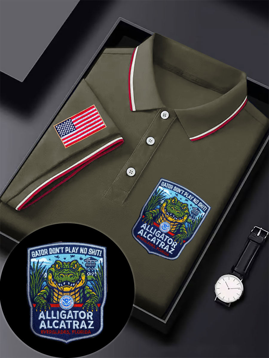 Men's Alligator Alcatraz Funny Florida Everglades Dark Humor Printed Casual Tops