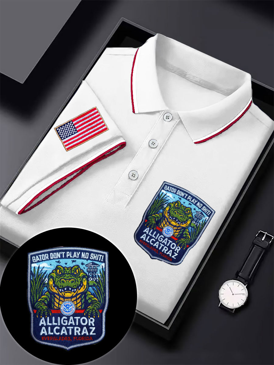 Men's Alligator Alcatraz Funny Florida Everglades Dark Humor Printed Casual Tops