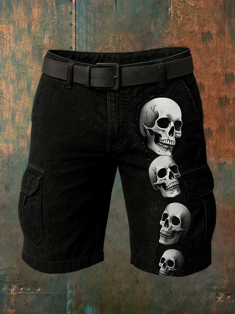 Men's Retro Vacation Business Art Print Casual Shorts