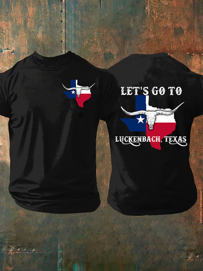 Men's Let's Go To Luckenbach Texas Short-sleeved T-shirt