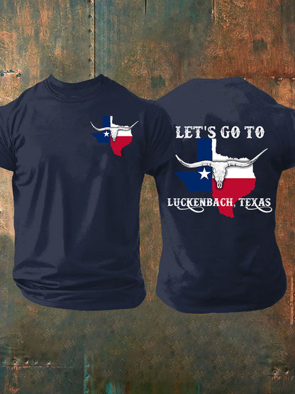 Men's Let's Go To Luckenbach Texas Short-sleeved T-shirt