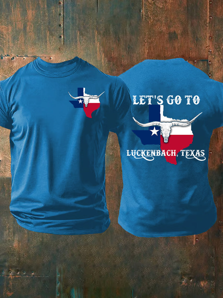 Men's Let's Go To Luckenbach Texas Short-sleeved T-shirt