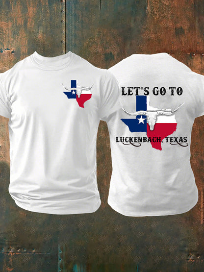 Men's Let's Go To Luckenbach Texas Short-sleeved T-shirt