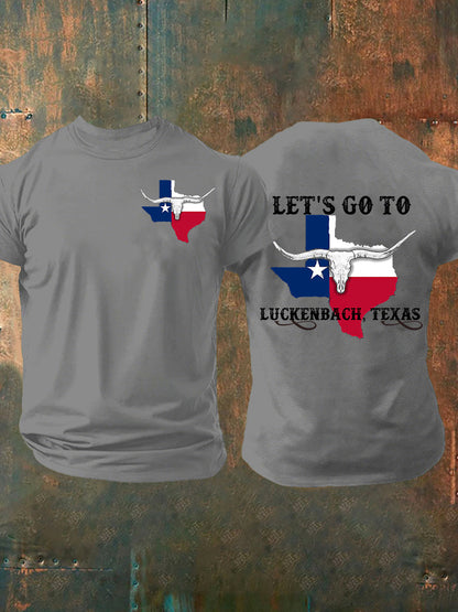 Men's Let's Go To Luckenbach Texas Short-sleeved T-shirt