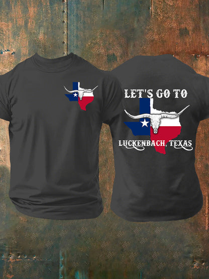 Men's Let's Go To Luckenbach Texas Short-sleeved T-shirt