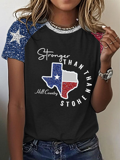 Women's Pray For Texas Flooding Printed T-shirt