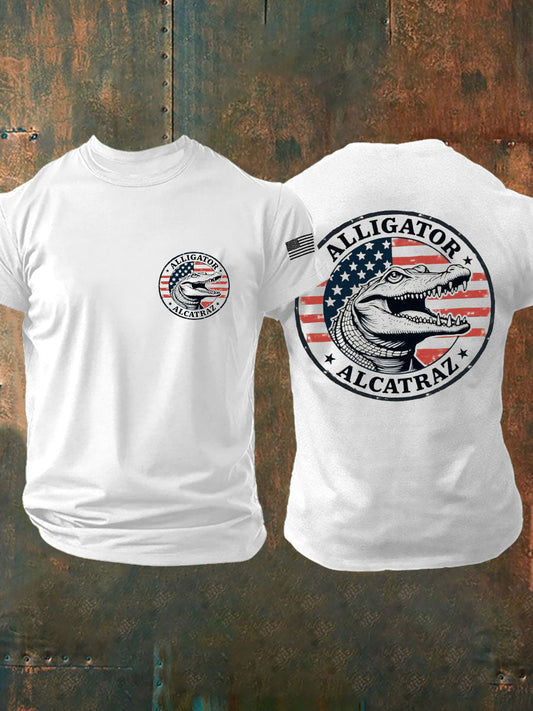 Men's Retro Alligator Alcatraz Funny Florida Everglades Dark Humor T-shirt