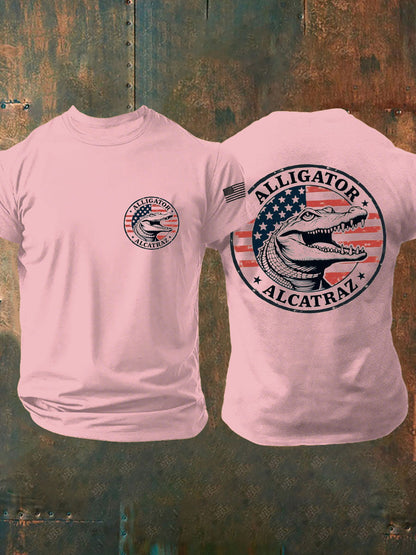Men's Retro Alligator Alcatraz Funny Florida Everglades Dark Humor T-shirt