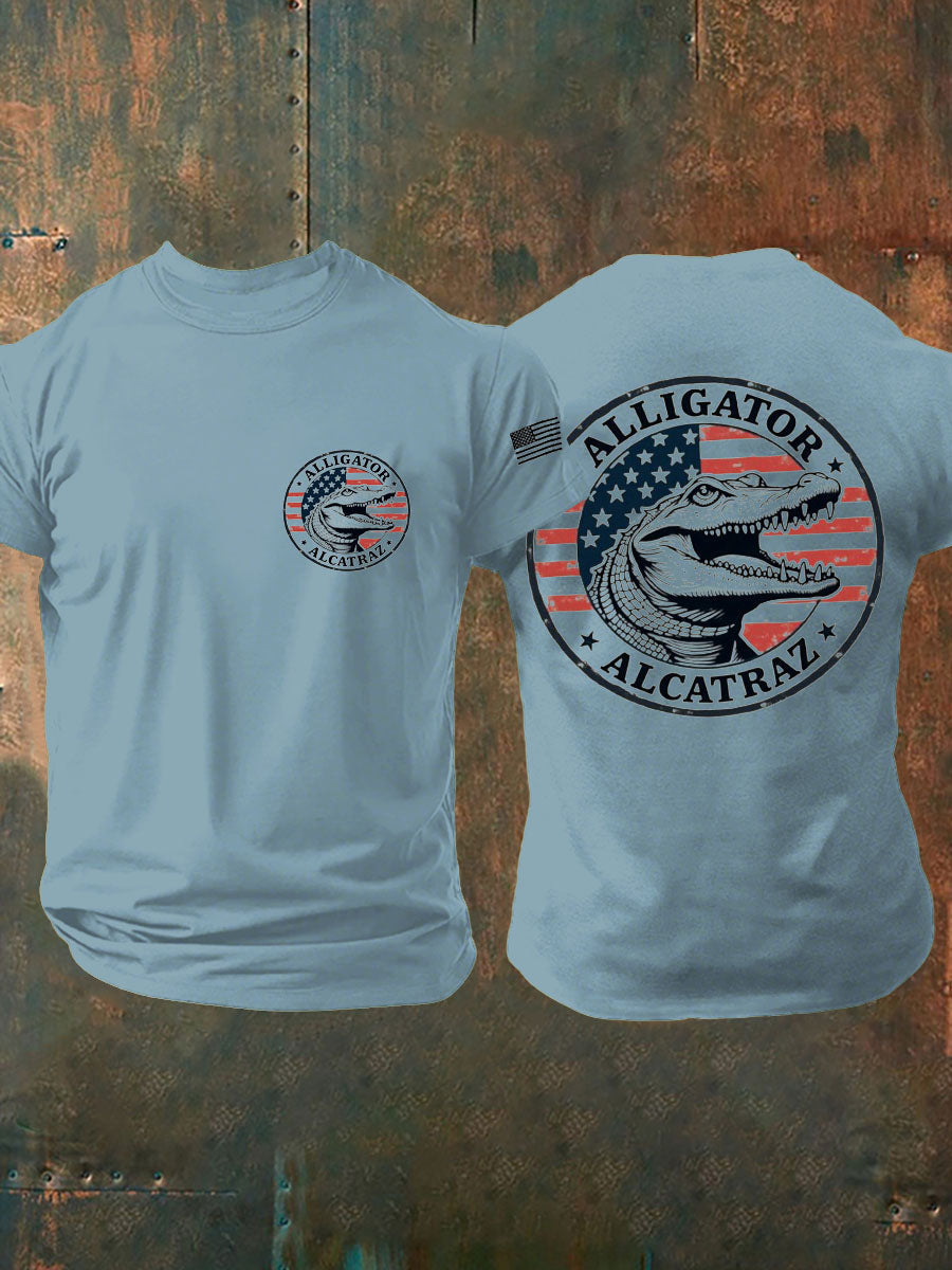Men's Retro Alligator Alcatraz Funny Florida Everglades Dark Humor T-shirt