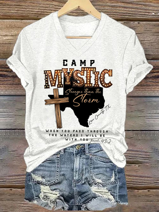 Women's Camp Mystic Strong Than The Storm Short Sleeve T-Shirt